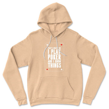 Play Poker Hoodie in Heather Sand Dune color